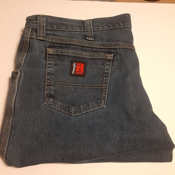 Wrangler Riggs Workwear Men's Blue Denim Jeans Size 42x30 - Picture 1 of 8